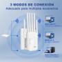 Repetidor WiFi,Amplificador señal WiFi Potente,6 Antenas,2 Puertos LAN,Extensor WiFi para el Hogar y la Oficina,Fácil de