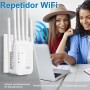 Repetidor WiFi,Amplificador señal WiFi Potente,6 Antenas,2 Puertos LAN,Extensor WiFi para el Hogar y la Oficina,Fácil de