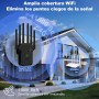 Repetidor WiFi,Amplificador señal WiFi Potente 6 Antenas,2 Puertos LAN,Extensor WiFi para Cobertura de hasta