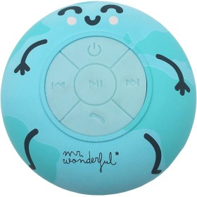 WONDEE Mr Wonderful Altavoz Ducha Bluetooth Ventosa con IPX4 Impermeable, Altavoz para Ducha Sonido Estéreo 360° y 4 Horas de