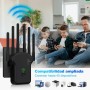 Repetidor WiFi,Amplificador señal WiFi Potente 6 Antenas,2 Puertos LAN,Extensor WiFi para Cobertura de hasta