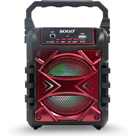 SOGO Mini Altavoz PORTÁTIL Bluetooth SS-8462 (Rojo)