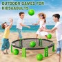 Juego de Roundnet Completo con 2 Pelotas, Bomba de Aire, Redes, Cuerda de Tensión y Bolsa de Transporte | Portátil para Playa,