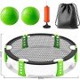 Juego de Roundnet Completo con 2 Pelotas, Bomba de Aire, Redes, Cuerda de Tensión y Bolsa de Transporte | Portátil para Playa,