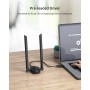 ioGiant AX1800 Antena WiFi USB Largo Alcance WiFi 6 USB Doble Banda Adaptador Red WiFi Inhalambrico 5GHz(1201Mbps) y