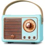 PRUNUS J-999 Mini Altavoz Bluetooth con Radio FM, Radio Vintage Retro con Bateria Recargable, Soporte TF Card/AUX/USB, Bluetooth