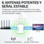 Repetidor WiFi,Amplificador señal WiFi Potente,6 Antenas,2 Puertos LAN,Extensor WiFi para el Hogar y la Oficina,Fácil de