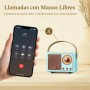 PRUNUS J-999 Mini Altavoz Bluetooth con Radio FM, Radio Vintage Retro con Bateria Recargable, Soporte TF Card/AUX/USB, Bluetooth