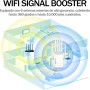 Repetidor WiFi,Amplificador señal WiFi Potente,6 Antenas,2 Puertos LAN,Extensor WiFi para el Hogar y la Oficina,Fácil de
