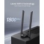 BrosTrend 1800Mbps Antena WiFi USB para PC, Adaptador USB WiFi 6 Largo Alcance Doble Banda 5GHz(1201Mbps) y 2.4GHz(574Mbps)