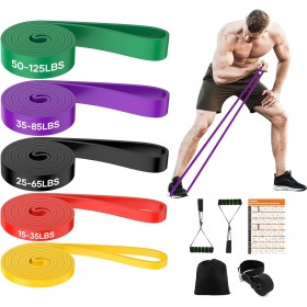 Fokky Bandas Elasticas Musculacion[Set of 5], Gomas Elasticas Musculacion Cintas Elasticas Musculacion con Bolsa de Transporte