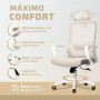 JUPPLIES Silla Escritorio Ergonomica - Silla Oficina Ajustable y Reclinable con Soporte Lumbar, Reposacabezas Ajustable, Malla