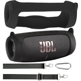 co2CREA Funda de Silicona Protectora para JBL Charge 5 Altavoz inalámbrico portátil（Altavoz no Incluido）(Negro)