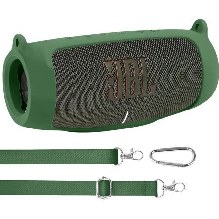 co2CREA Funda de Silicona Protectora para JBL Charge 5 Altavoz inalámbrico portátil（Altavoz no Incluido）(Negro)