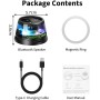 vsshe G200 Altavoz Bluetooth magnético, Altavoz Bluetooth portátil con luz de Color Multicolor RGB, Soporte para teléfono, para