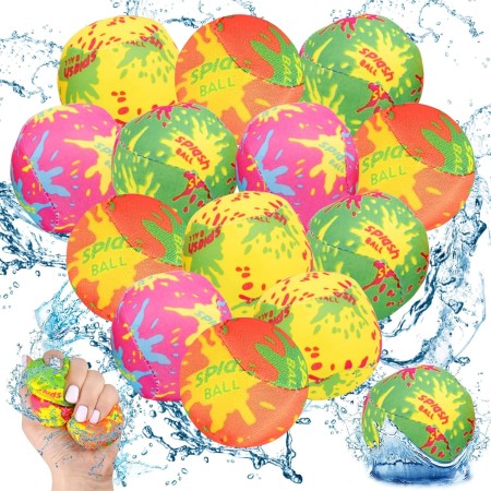 12 PCS Bolas de Felpa de Agua para Exteriores, Juego Bolas Agua, Pelotas De Agua Reutilizables, Bolas Reutilizables, para Niños