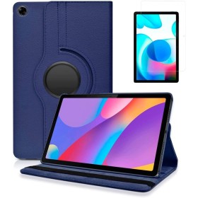 TODOBARATO 24HORAS Funda Compatible con OPPO Realme Pad 10.4 Azul Giratoria + Protector de Cristal Templado