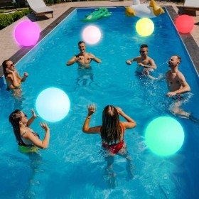 mizikuu Luz de Bañera, Pelota Gigante Hinchable LED IP68 Impermeable Luz Flotante Piscina Juguetes Inflables de Bola de Playa