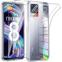 Phoona Funda para OPPO Realme 8/Realme 8 Pro 4G Carcasa con 2 Piezas Cristal Templado,Transparente Silicona TPU Protección Funda