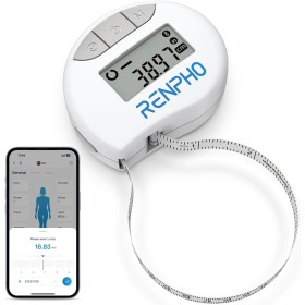 Cinta Métrica Inteligente con Aplicación, Cintas Métricas Bluetooth RENPHO para Medir el Cuerpo, Fitness, Retractable, Mide la
