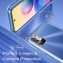 Phoona Funda para OPPO Realme 8/Realme 8 Pro 4G Carcasa con 2 Piezas Cristal Templado,Transparente Silicona TPU Protección Funda