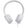 JBL Tune 500 Auriculares supraaurales de cable y control remoto de un solo botón, micrófono incluido, asistente de voz, blanco