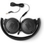 JBL Tune 500 Auriculares supraaurales de cable y control remoto de un solo botón, micrófono incluido, asistente de voz, blanco