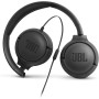 JBL Tune 500 Auriculares supraaurales de cable y control remoto de un solo botón, micrófono incluido, asistente de voz, blanco