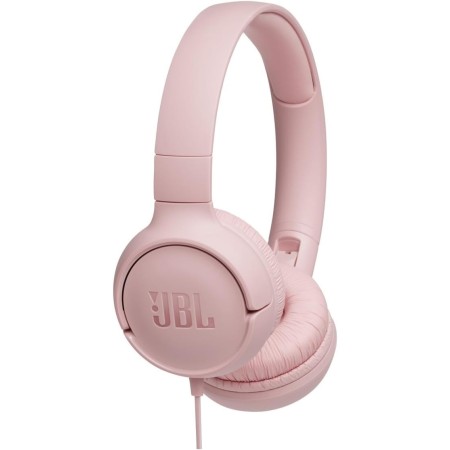 JBL Tune 500 Auriculares supraaurales de cable y control remoto de un solo botón, micrófono incluido, asistente de voz, blanco