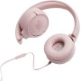 JBL Tune 500 Auriculares supraaurales de cable y control remoto de un solo botón, micrófono incluido, asistente de voz, blanco