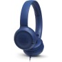 JBL Tune 500 Auriculares supraaurales de cable y control remoto de un solo botón, micrófono incluido, asistente de voz, blanco