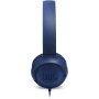 JBL Tune 500 Auriculares supraaurales de cable y control remoto de un solo botón, micrófono incluido, asistente de voz, blanco