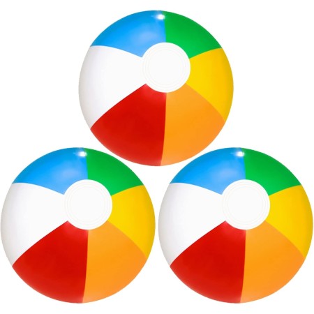 MIVAIUN 3 Pack Inflatable Beach Balls,Pelota Hinchable Juguetes inflables Pelota,30 cm Pelota Hinchable Paneles Colores Pelota