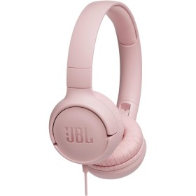JBL Tune 500 - Auriculares supraaurales de cable y control remoto de un solo botón, micrófono incluido, asistente de voz, rosa
