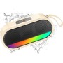 Altavoz Bluetooth 5.3, Altavoz Inalámbrico Portátil con Luz LED de Color, Graves Estéreo 360° Hi-Fi, Batería Incorporada de