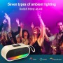 Altavoz Bluetooth 5.3, Altavoz Inalámbrico Portátil con Luz LED de Color, Graves Estéreo 360° Hi-Fi, Batería Incorporada de