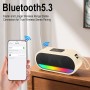 Altavoz Bluetooth 5.3, Altavoz Inalámbrico Portátil con Luz LED de Color, Graves Estéreo 360° Hi-Fi, Batería Incorporada de