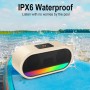 Altavoz Bluetooth 5.3, Altavoz Inalámbrico Portátil con Luz LED de Color, Graves Estéreo 360° Hi-Fi, Batería Incorporada de