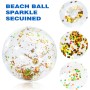 Pelota Playa Hinchable, 2 Piezas Lentejuelas Bola Hinchable, Navidad, Pelota Blanda de PVC para Niños,Pelota Playa Inflable de