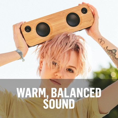 Marley Get Together Mini Altavoz Pórtatil con Bluetooth, Entrada Auxiliar, 10 hs de Batería, Subwoofers de 2,5. Fabricado con