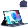ebestStar - Funda para Realme Pad 10.4 (2021), Carcasa Capa Giratoria, 360 Protectora, Cuero PU Soporte, Azul Oscuro + Cristal