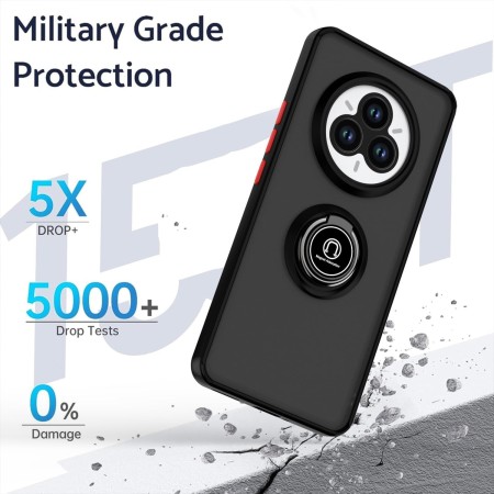 XINYEXIN Funda para Realme 14 Pro+ 5G / Realme 14 Pro Plus 5G, Funda con Soporte de Anillo, TPU + PC Translúcido Anti- Arañazos