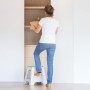 Vigar - Taburete Plegable - Modelo Compact - 40 cm de Altura - 80% Plástico Reciclado - Cocina, Baño y Camping - Escalón Peldaño