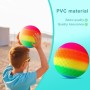 LETTERASHQP Bouncy - Juego de 2 pelotas de fútbol para niños, diseño de arco iris, pelota de goma para niños, softbol, fútbol,
