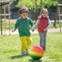 LETTERASHQP Bouncy - Juego de 2 pelotas de fútbol para niños, diseño de arco iris, pelota de goma para niños, softbol, fútbol,