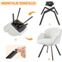 Yaheetech Silla Oficina Giratoria 360°, Sillón Escritorio en Forma de Flor, Silla de Maquillaje Chenilla para Sala de Estar,