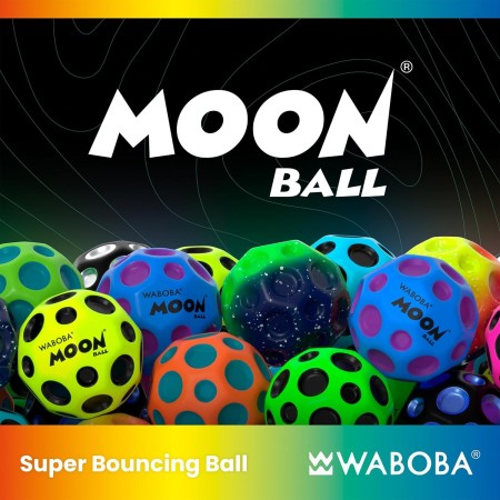 Waboba Moonshine Ball-Pelota Lunar Luminosa, Hiper Saltarín Que Brilla En La Oscuridad, Bola de Tierra de Rebote Extra-Blanco-60