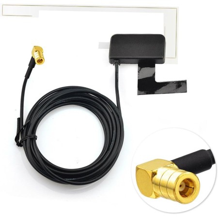 Eightwood Antena gsm 4G LTE Conector Macho SMA 3dBi Montaje Vidrio + 3 Adaptadores SMA a BNC/TS9/RP-SMA Cable WiFi Dab Radio del