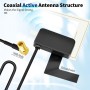 Eightwood Antena gsm 4G LTE Conector Macho SMA 3dBi Montaje Vidrio + 3 Adaptadores SMA a BNC/TS9/RP-SMA Cable WiFi Dab Radio del