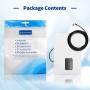 Eightwood Antena gsm 4G LTE Conector Macho SMA 3dBi Montaje Vidrio + 3 Adaptadores SMA a BNC/TS9/RP-SMA Cable WiFi Dab Radio del